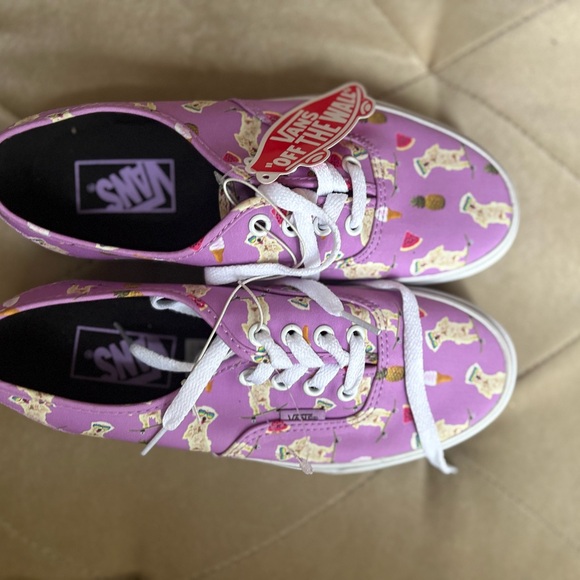 Vans Kids Lavender Sneakers with Playful Print - Picture 1 of 5